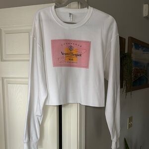Veuve Clicquot White Cropped Sweatshirt
